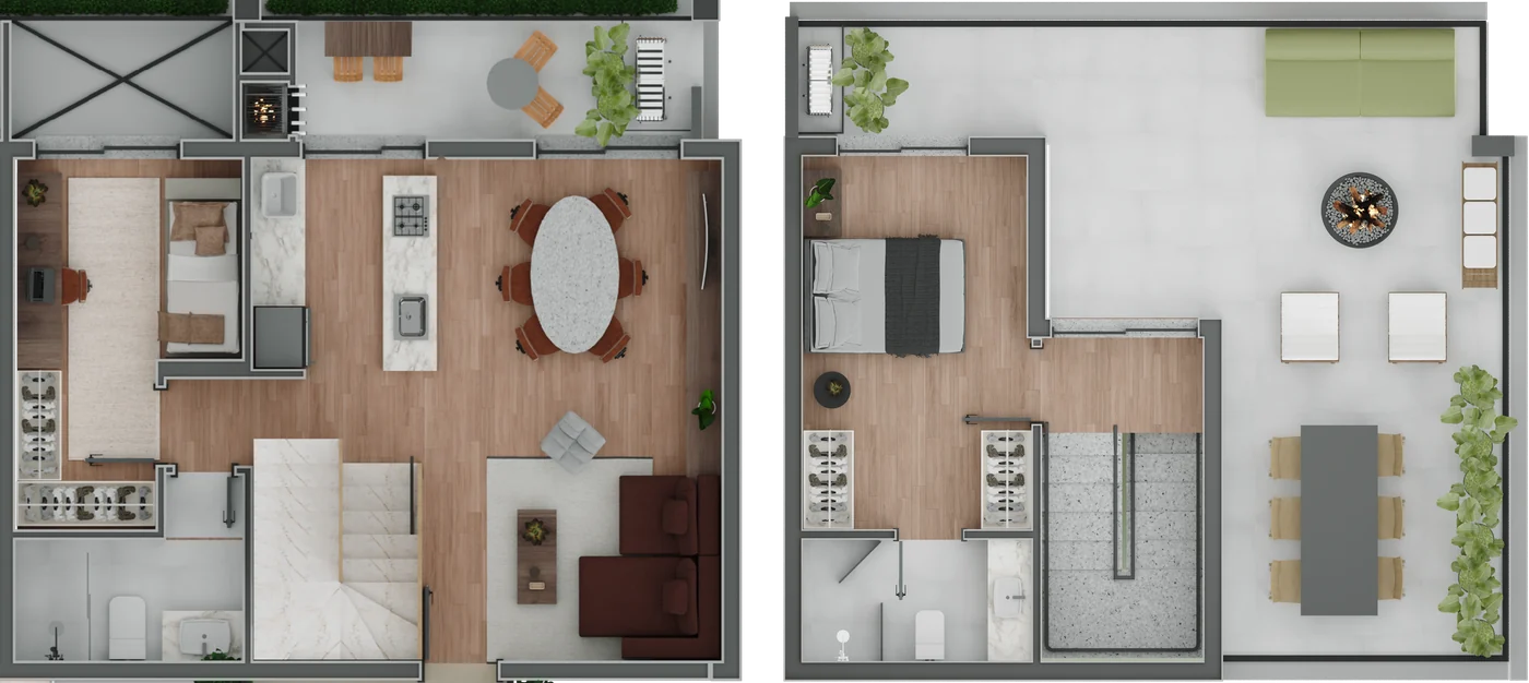 Planta · Cobertura duplex 2 suítes