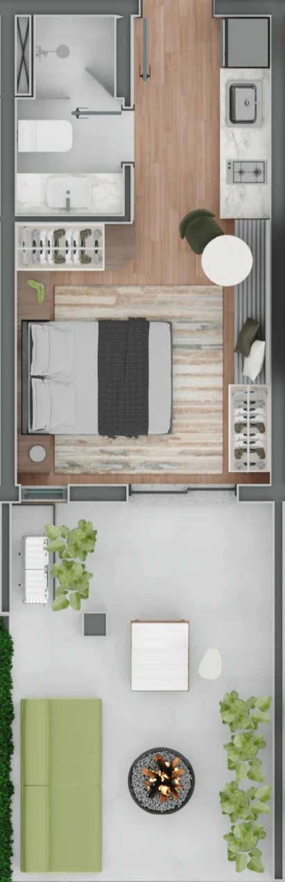 Planta · Garden studio